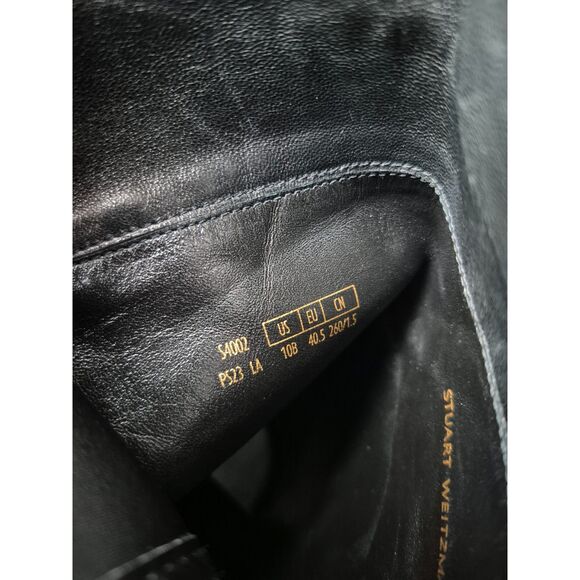 Stuart Weitzman Women's Black Reserve Leather Over-the-Knee Boots Size 10 B - Picture 7 of 7